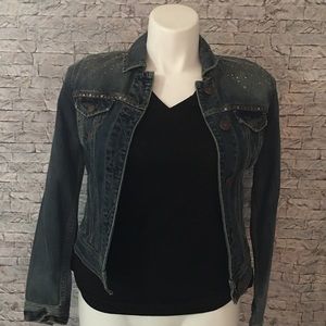 American Eagle Studs Denim Jacket Medium